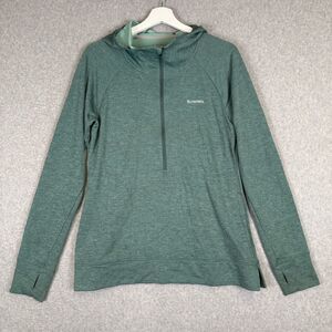 Simms Women's Medium Light Blue Insect Repellant Pullover Hoodie Sweatshirt